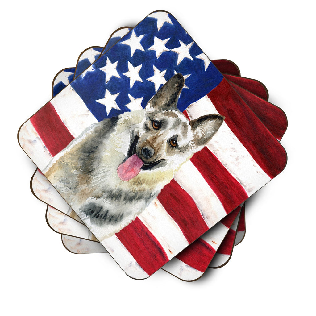 East-European Shepherd Patriotic Foam Coasters Set of 4 Cup Coasters for Indoor Outdoor, Tabletop Protection, Anti Slip, Mouse pad Material