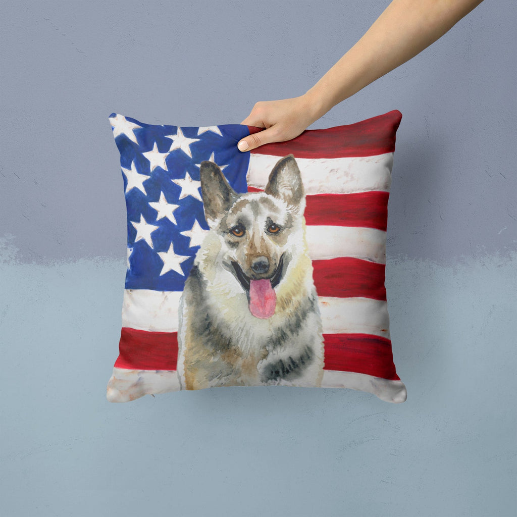 East-European Shepherd Patriotic Decorative Throw Pillow 14x14 Indoor Outdoor Accent Cushion, Fabric Cover with Insert for Sofa, Bed, Porch & Living Room