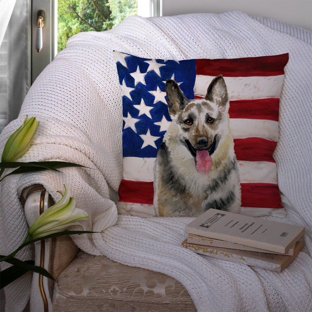 East-European Shepherd Patriotic Decorative Throw Pillow 14x14 Indoor Outdoor Accent Cushion, Fabric Cover with Insert for Sofa, Bed, Porch & Living Room