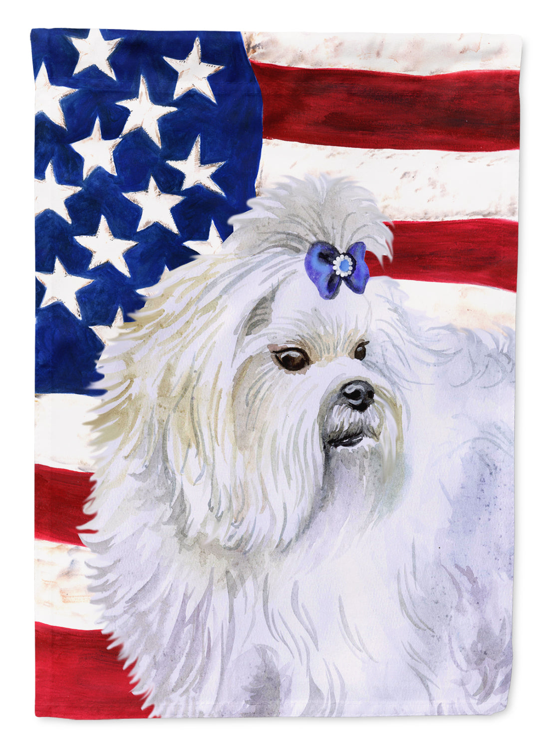 Maltese Patriotic House Flag 28x40 Porch Sleeve Pole Decorative Outside Yard Banner Artwork Wall Hanging, Polyester