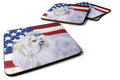 Maltese Patriotic Foam Coasters Set of 4 Cup Coasters for Indoor Outdoor, Tabletop Protection, Anti Slip, Mouse pad Material