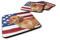 Dachshund Patriotic Foam Coasters Set of 4 Cup Coasters for Indoor Outdoor, Tabletop Protection, Anti Slip, Mouse pad Material