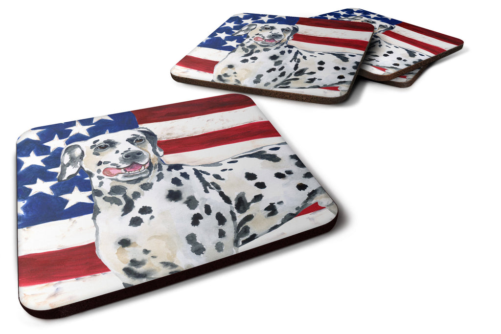 Dalmatian Patriotic Foam Coasters Set of 4 Cup Coasters for Indoor Outdoor, Tabletop Protection, Anti Slip, Mouse pad Material