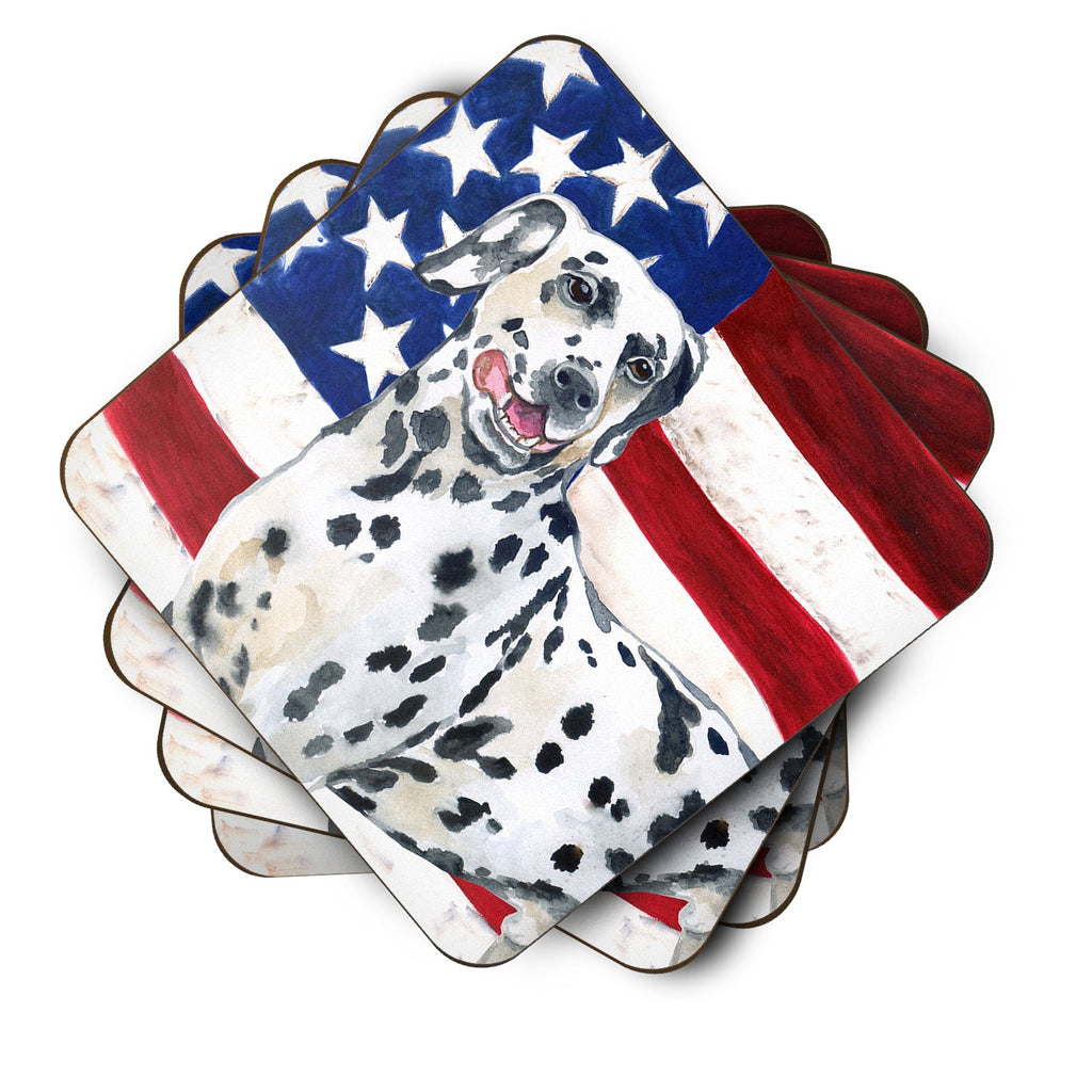 Dalmatian Patriotic Foam Coasters Set of 4 Cup Coasters for Indoor Outdoor, Tabletop Protection, Anti Slip, Mouse pad Material