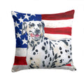 Dalmatian Patriotic Decorative Throw Pillow 14x14 Indoor Outdoor Accent Cushion, Fabric Cover with Insert for Sofa, Bed, Porch & Living Room