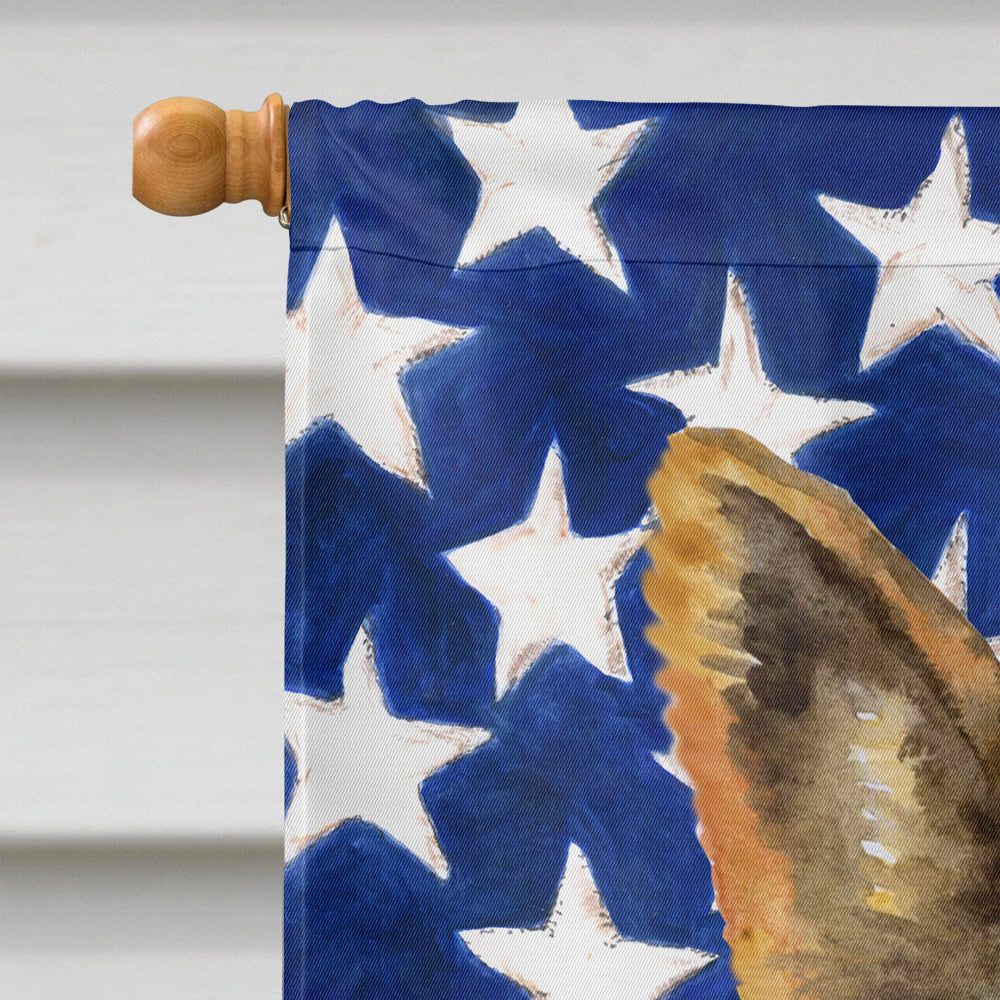 German Shepherd Patriotic House Flag 28x40 Porch Sleeve Pole Decorative Outside Yard Banner Artwork Wall Hanging, Polyester