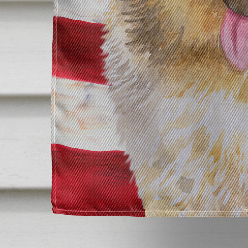 German Shepherd Patriotic House Flag 28x40 Porch Sleeve Pole Decorative Outside Yard Banner Artwork Wall Hanging, Polyester