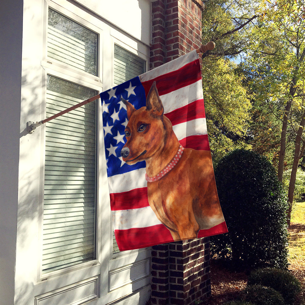 Miniature Pinscher Patriotic House Flag 28x40 Porch Sleeve Pole Decorative Outside Yard Banner Artwork Wall Hanging, Polyester
