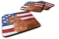 Miniature Pinscher Patriotic Foam Coasters Set of 4 Cup Coasters for Indoor Outdoor, Tabletop Protection, Anti Slip, Mouse pad Material