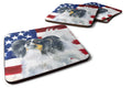 Papillon Patriotic Foam Coasters Set of 4 Cup Coasters for Indoor Outdoor, Tabletop Protection, Anti Slip, Mouse pad Material