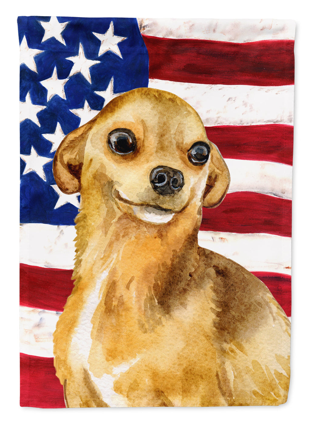 Chihuahua Patriotic House Flag 28x40 Porch Sleeve Pole Decorative Outside Yard Banner Artwork Wall Hanging, Polyester