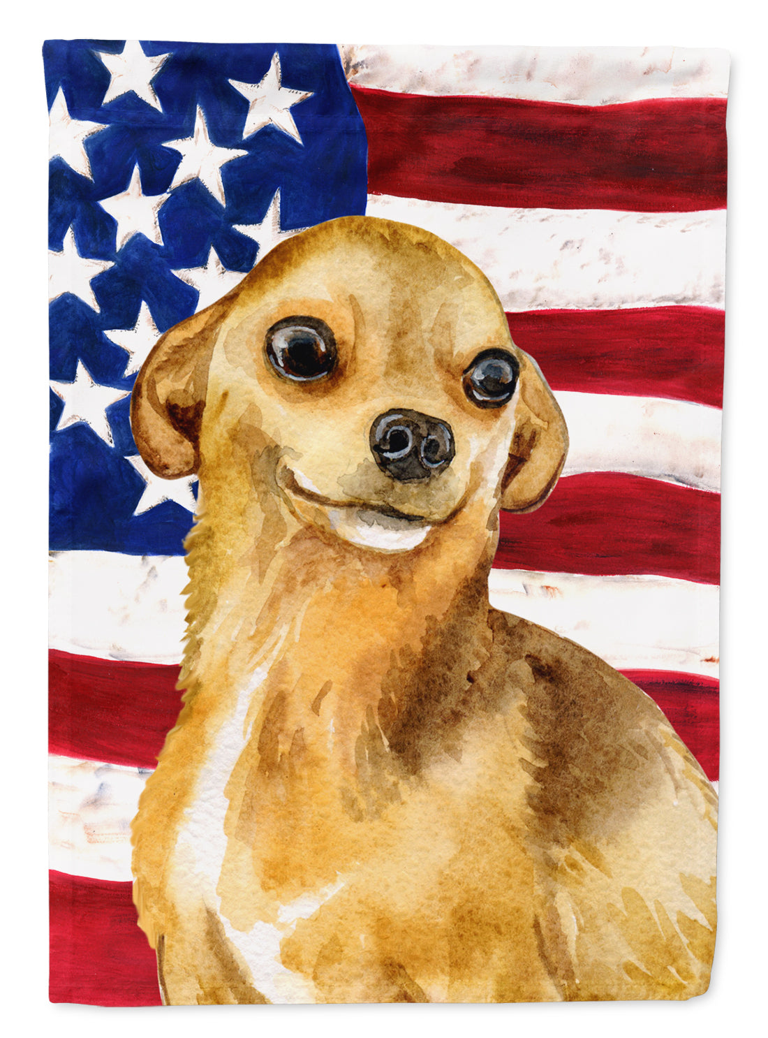 Chihuahua Patriotic House Flag 28x40 Porch Sleeve Pole Decorative Outside Yard Banner Artwork Wall Hanging, Polyester