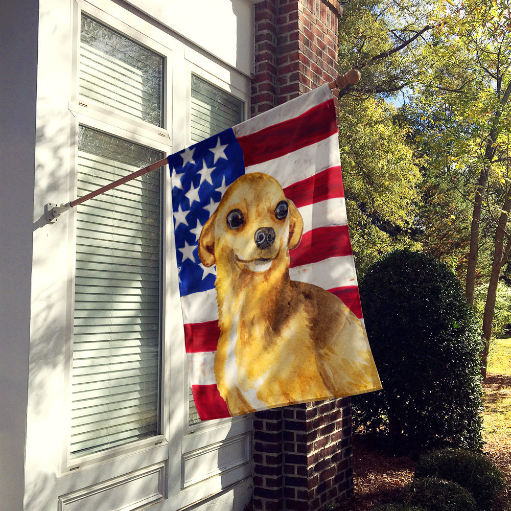 Chihuahua Patriotic House Flag 28x40 Porch Sleeve Pole Decorative Outside Yard Banner Artwork Wall Hanging, Polyester