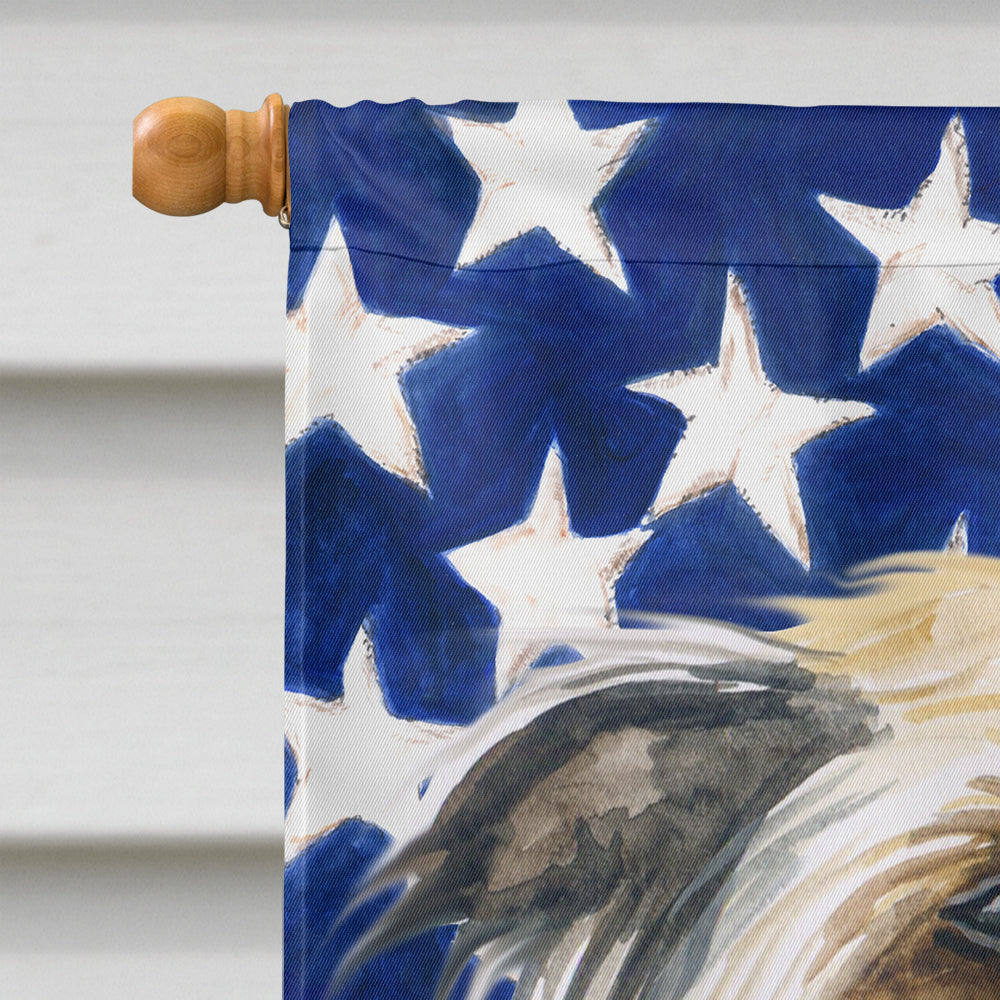 Chinese Crested Patriotic House Flag 28x40 Porch Sleeve Pole Decorative Outside Yard Banner Artwork Wall Hanging, Polyester