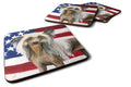 Chinese Crested Patriotic Foam Coasters Set of 4 Cup Coasters for Indoor Outdoor, Tabletop Protection, Anti Slip, Mouse pad Material