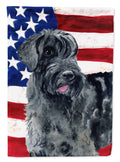 Giant Schnauzer Patriotic House Flag 28x40 Porch Sleeve Pole Decorative Outside Yard Banner Artwork Wall Hanging, Polyester