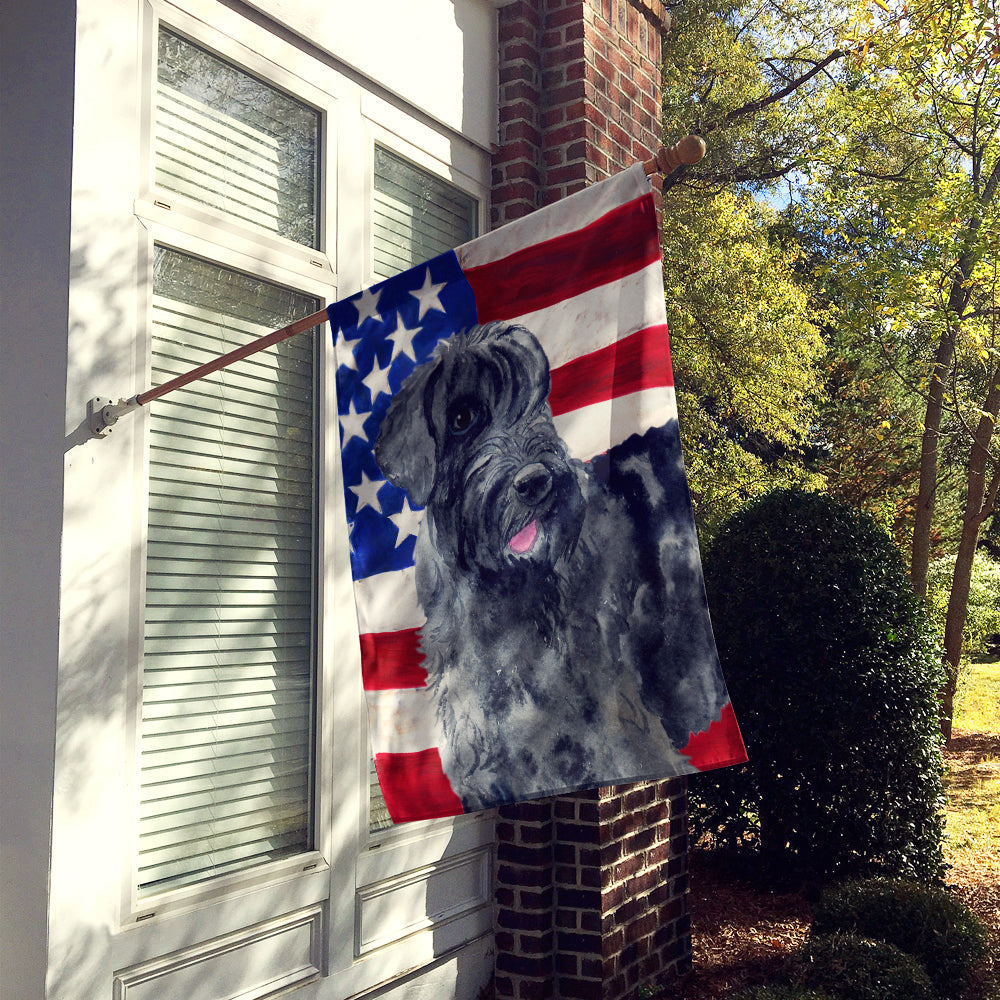 Giant Schnauzer Patriotic House Flag 28x40 Porch Sleeve Pole Decorative Outside Yard Banner Artwork Wall Hanging, Polyester