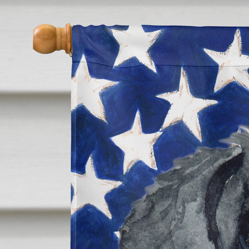 Giant Schnauzer Patriotic House Flag 28x40 Porch Sleeve Pole Decorative Outside Yard Banner Artwork Wall Hanging, Polyester