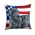 Giant Schnauzer Patriotic Decorative Throw Pillow 14x14 Indoor Outdoor Accent Cushion, Fabric Cover with Insert for Sofa, Bed, Porch & Living Room