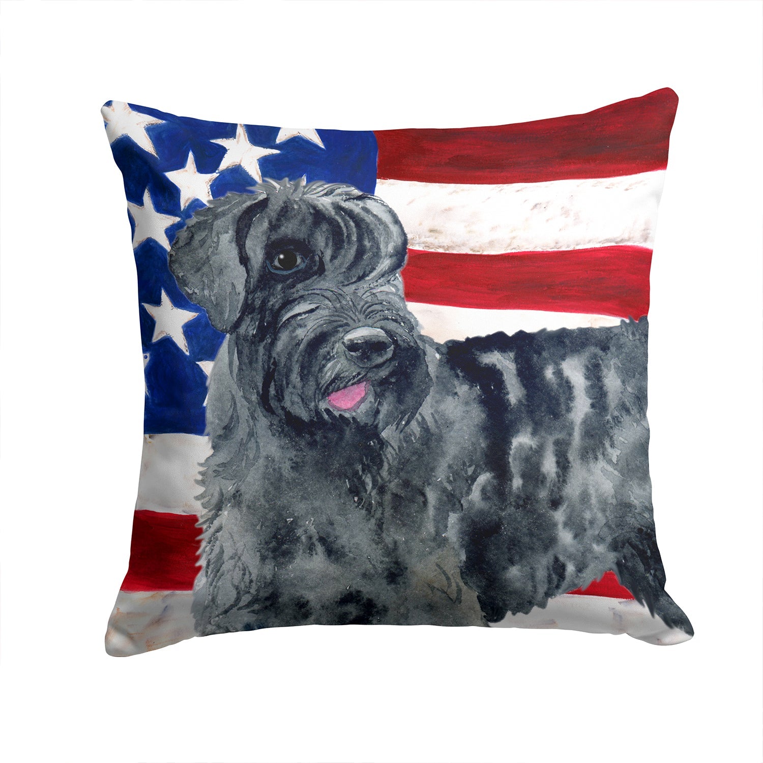 Giant Schnauzer Patriotic Decorative Throw Pillow 14x14 Indoor Outdoor Accent Cushion, Fabric Cover with Insert for Sofa, Bed, Porch & Living Room