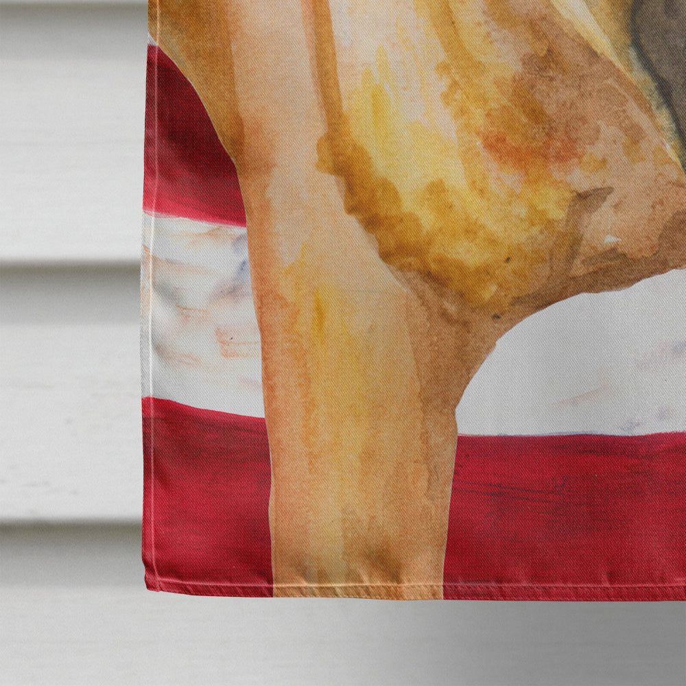 Shar Pei Patriotic House Flag 28x40 Porch Sleeve Pole Decorative Outside Yard Banner Artwork Wall Hanging, Polyester