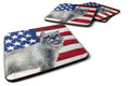 Schnauzer Patriotic Foam Coasters Set of 4 Cup Coasters for Indoor Outdoor, Tabletop Protection, Anti Slip, Mouse pad Material