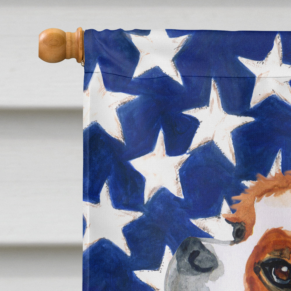 Cavalier Spaniel Patriotic House Flag 28x40 Porch Sleeve Pole Decorative Outside Yard Banner Artwork Wall Hanging, Polyester