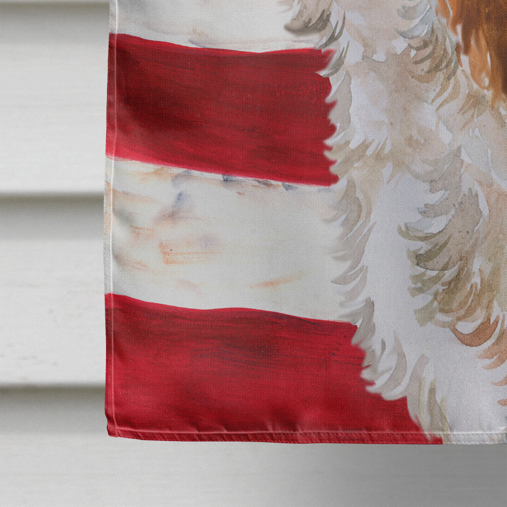 Cavalier Spaniel Patriotic House Flag 28x40 Porch Sleeve Pole Decorative Outside Yard Banner Artwork Wall Hanging, Polyester