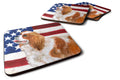 Cavalier Spaniel Patriotic Foam Coasters Set of 4 Cup Coasters for Indoor Outdoor, Tabletop Protection, Anti Slip, Mouse pad Material