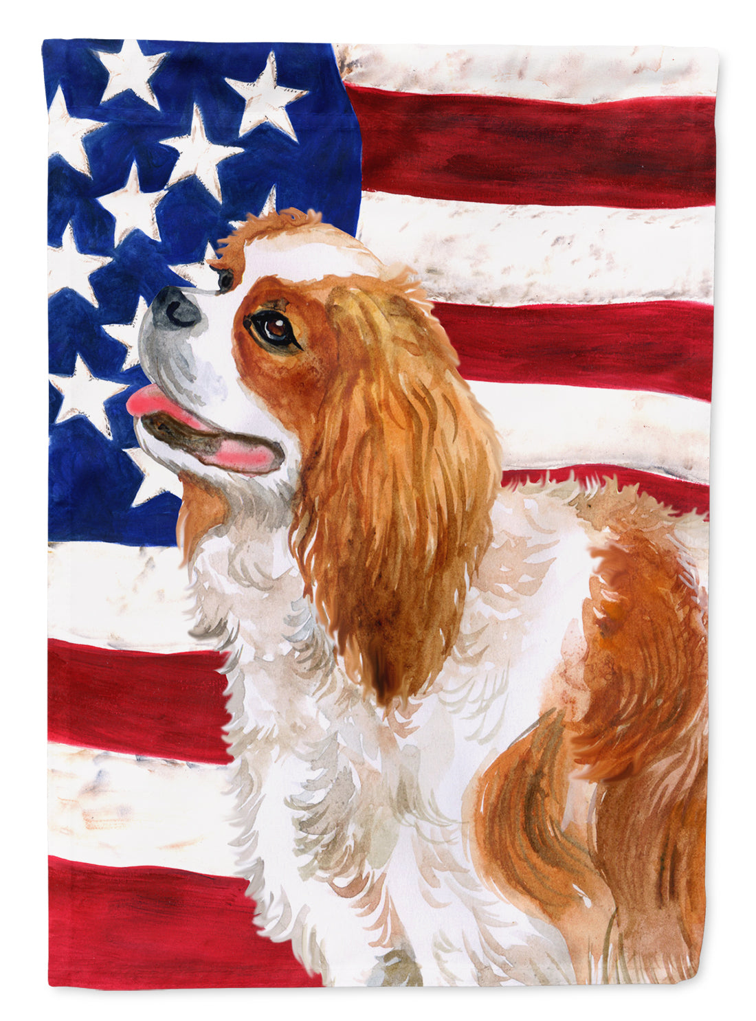 Cavalier Spaniel Patriotic Garden Flag Mailbox Decorative Yard Banner Outside Patio Artwork for Flower Beds, Garden Size, Multicolor