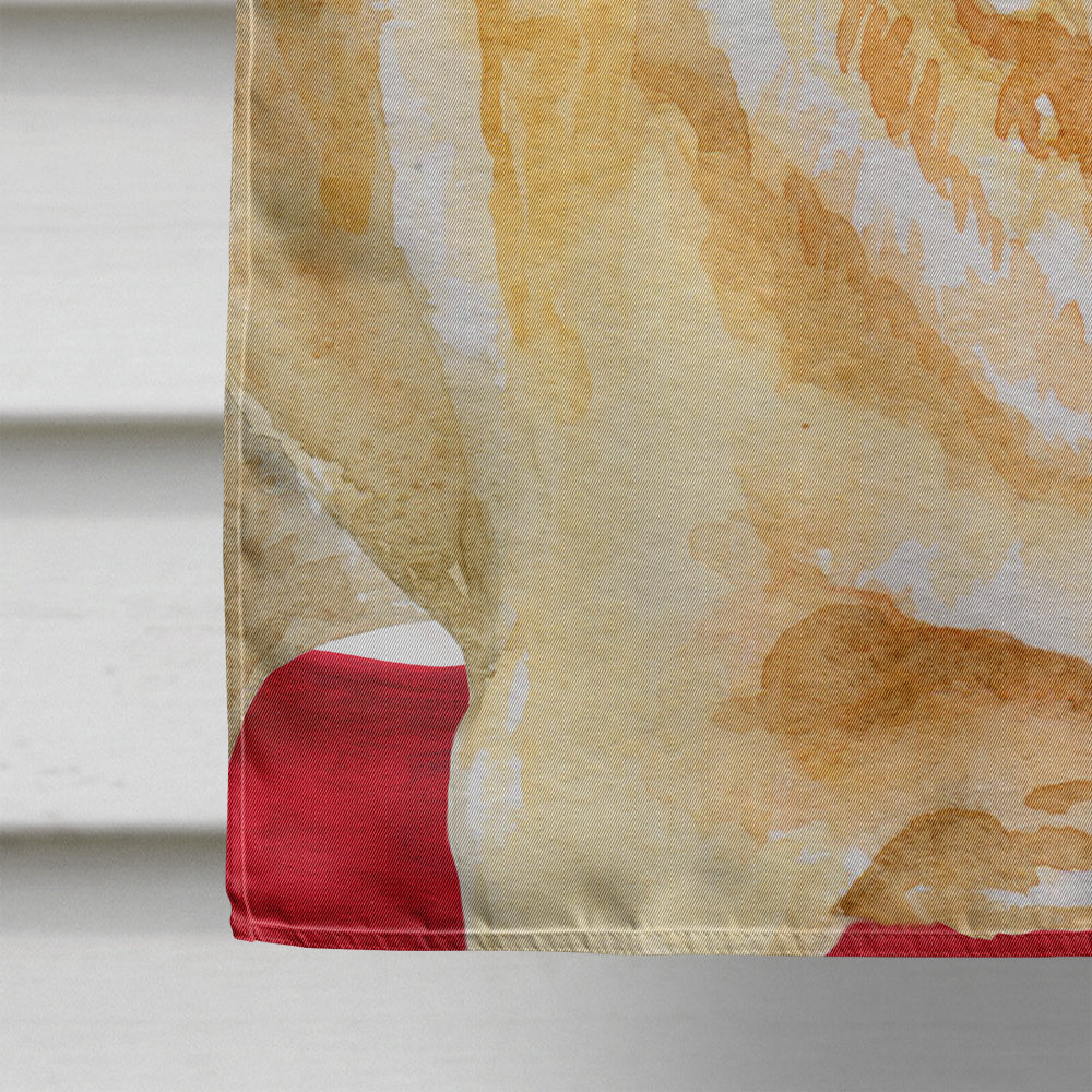 Golden Retriever Patriotic House Flag 28x40 Porch Sleeve Pole Decorative Outside Yard Banner Artwork Wall Hanging, Polyester