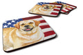 Golden Retriever Patriotic Foam Coasters Set of 4 Cup Coasters for Indoor Outdoor, Tabletop Protection, Anti Slip, Mouse pad Material