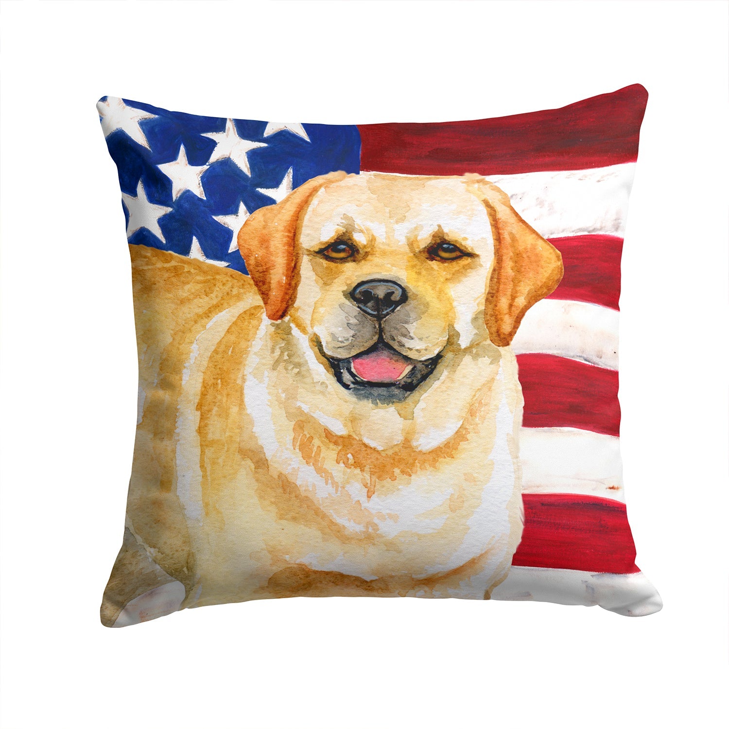 Golden Retriever Patriotic Decorative Throw Pillow 14x14 Indoor Outdoor Accent Cushion, Fabric Cover with Insert for Sofa, Bed, Porch & Living Room