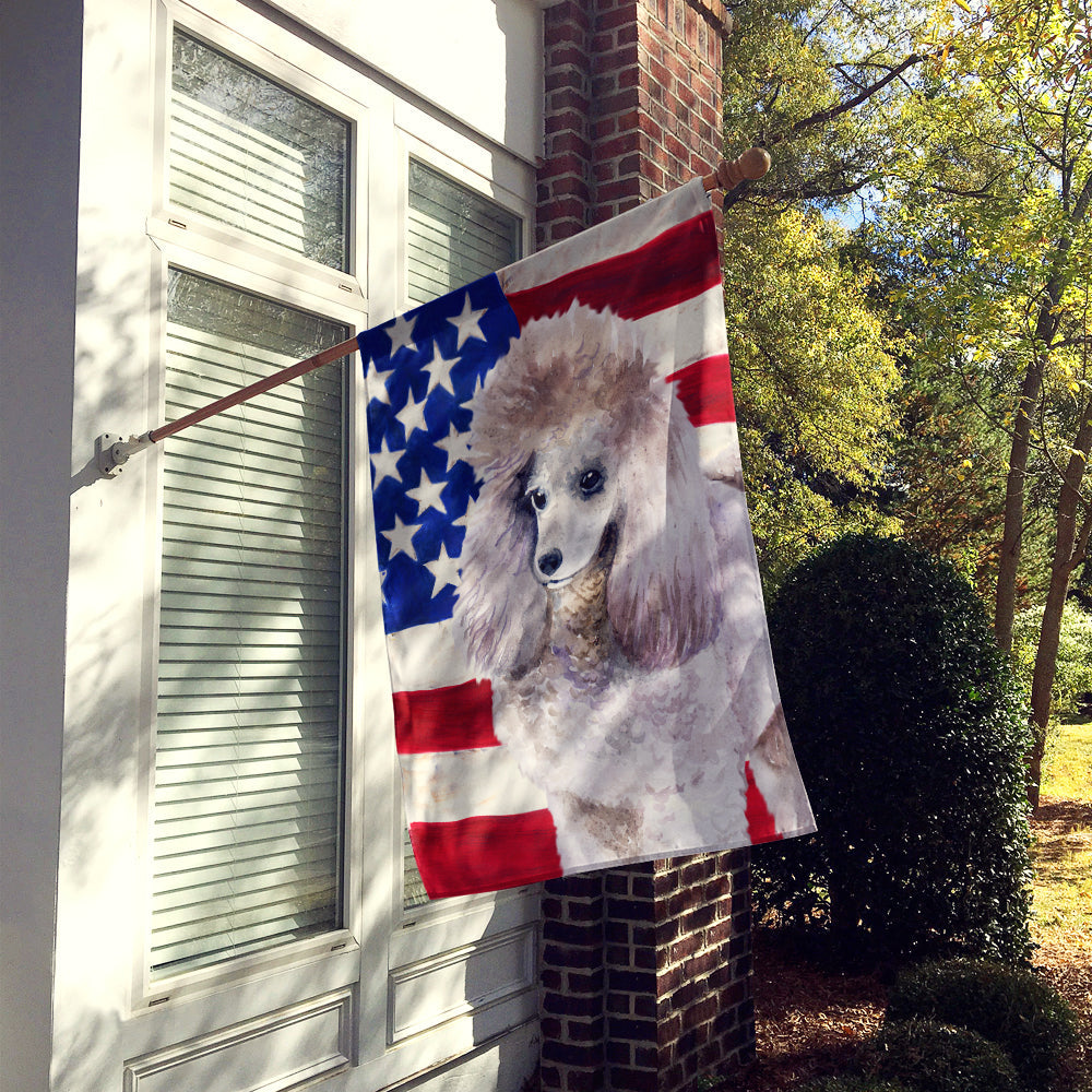 Poodle Patriotic House Flag 28x40 Porch Sleeve Pole Decorative Outside Yard Banner Artwork Wall Hanging, Polyester