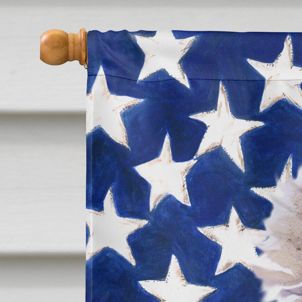 Poodle Patriotic House Flag 28x40 Porch Sleeve Pole Decorative Outside Yard Banner Artwork Wall Hanging, Polyester