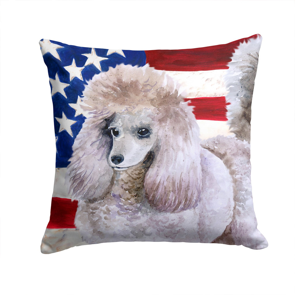 Poodle Patriotic Decorative Throw Pillow 14x14 Indoor Outdoor Accent Cushion, Fabric Cover with Insert for Sofa, Bed, Porch & Living Room