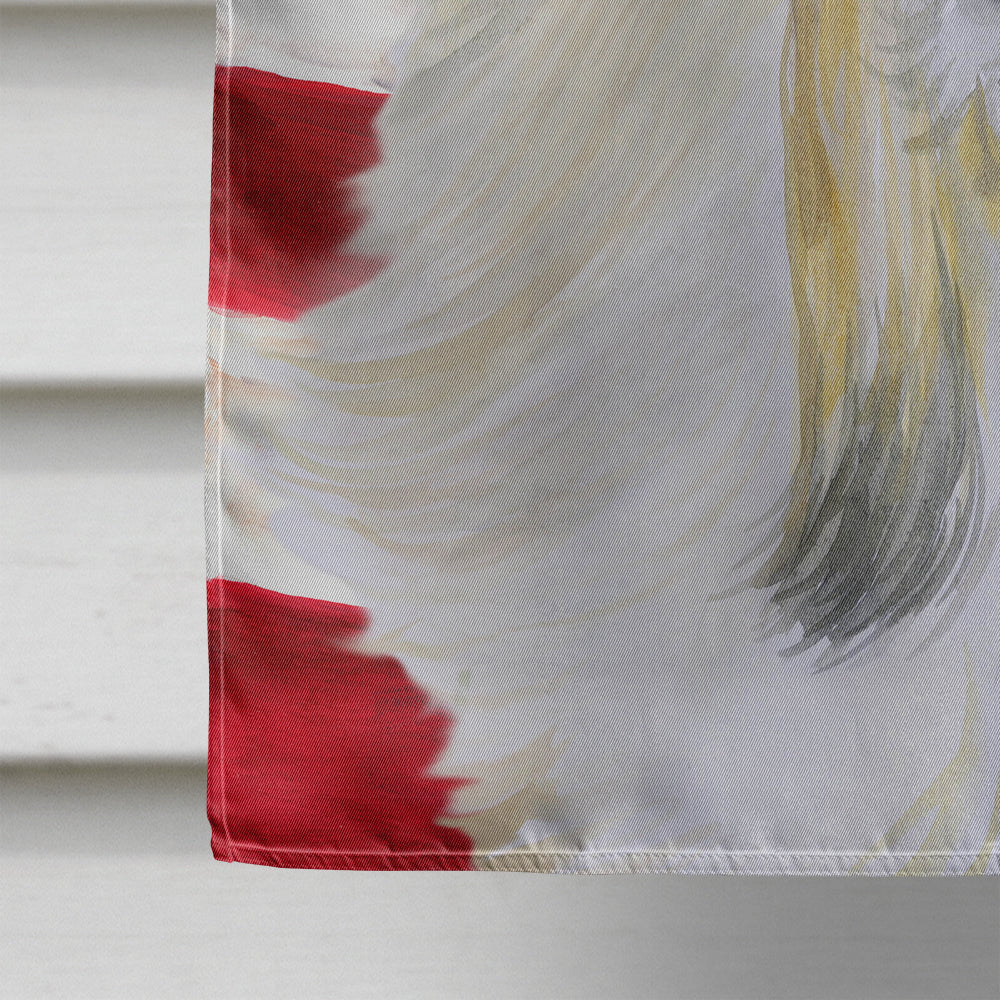 Shih Tzu Patriotic House Flag 28x40 Porch Sleeve Pole Decorative Outside Yard Banner Artwork Wall Hanging, Polyester