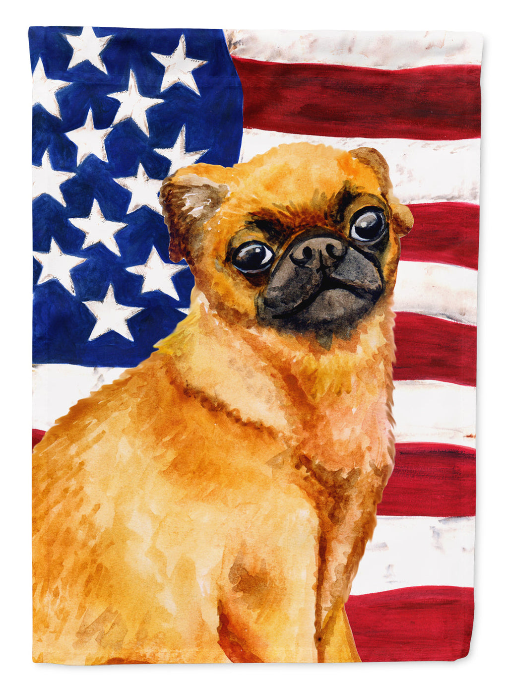 Small Brabant Griffon Patriotic House Flag 28x40 Porch Sleeve Pole Decorative Outside Yard Banner Artwork Wall Hanging, Polyester