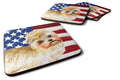 Morkie Patriotic Foam Coasters Set of 4 Cup Coasters for Indoor Outdoor, Tabletop Protection, Anti Slip, Mouse pad Material