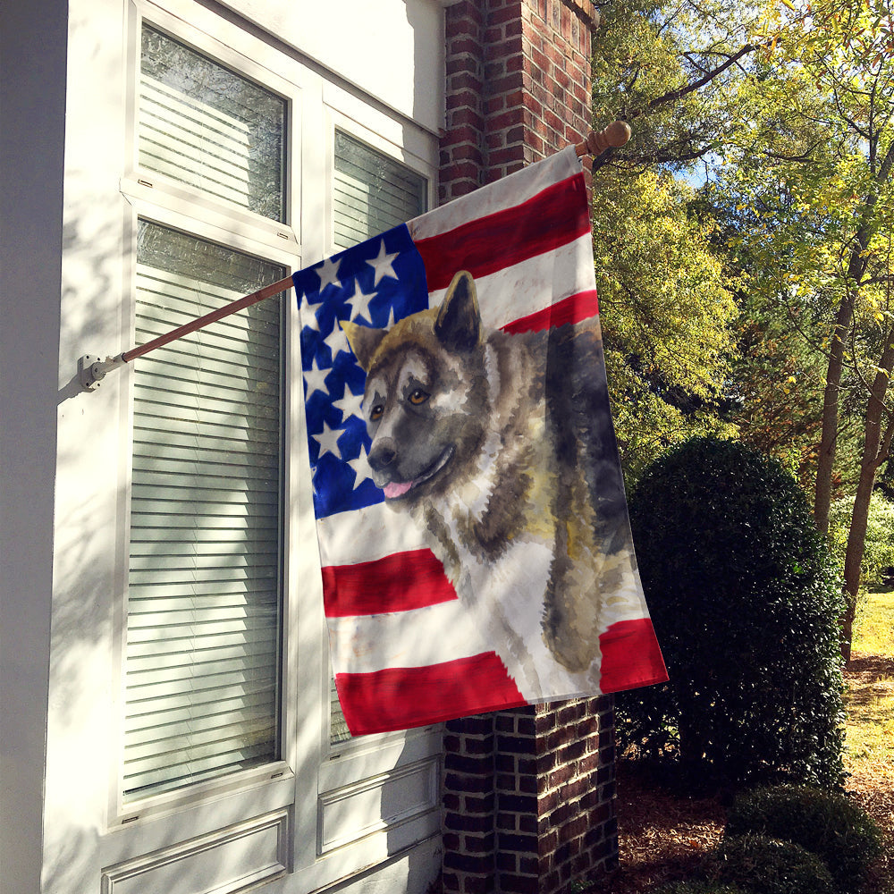 American Akita Patriotic House Flag 28x40 Porch Sleeve Pole Decorative Outside Yard Banner Artwork Wall Hanging, Polyester
