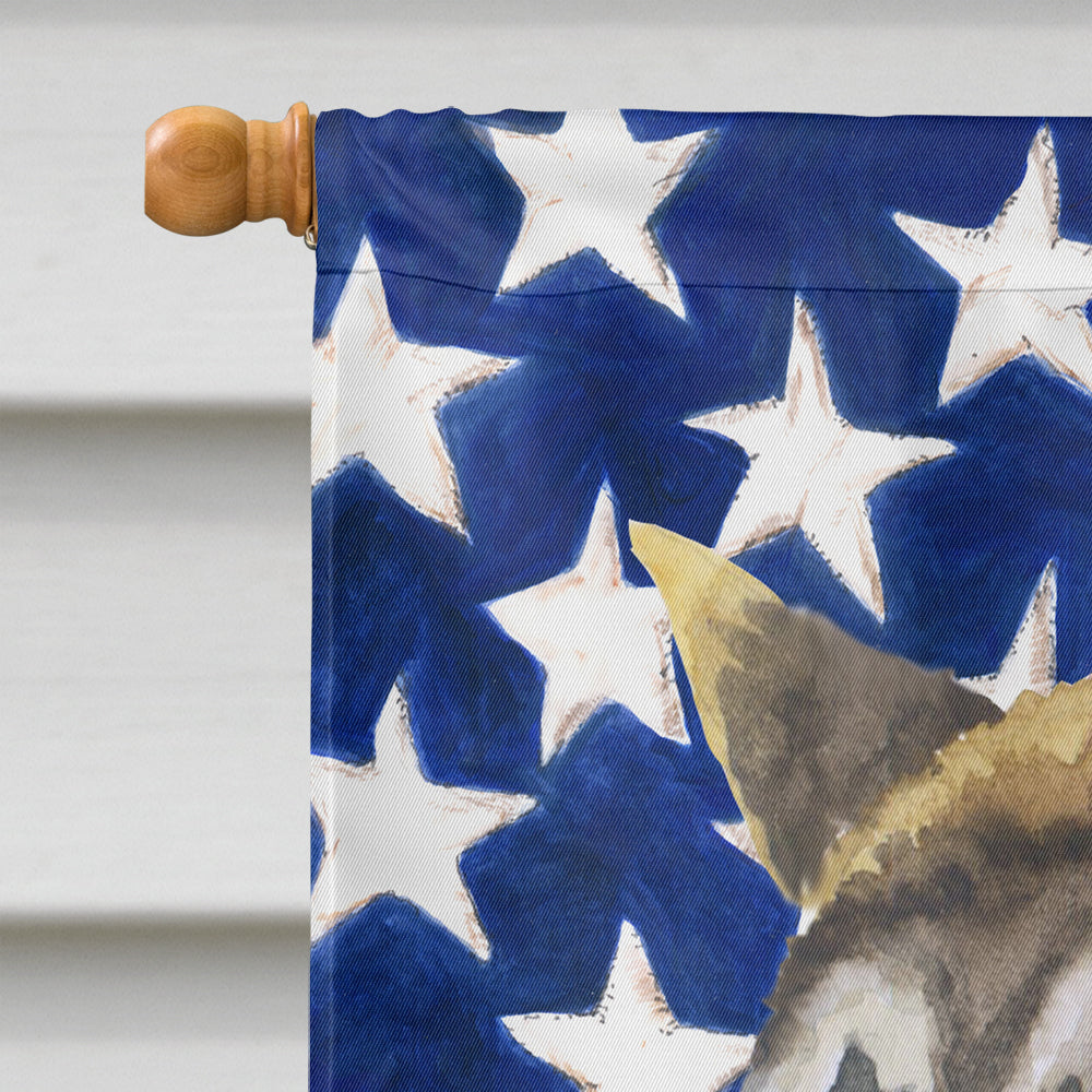 American Akita Patriotic House Flag 28x40 Porch Sleeve Pole Decorative Outside Yard Banner Artwork Wall Hanging, Polyester