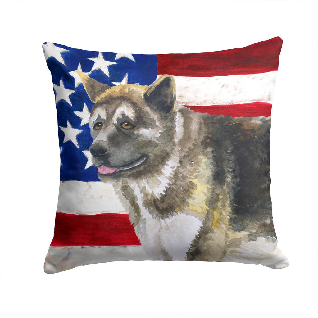American Akita Patriotic Decorative Throw Pillow 14x14 Indoor Outdoor Accent Cushion, Fabric Cover with Insert for Sofa, Bed, Porch & Living Room