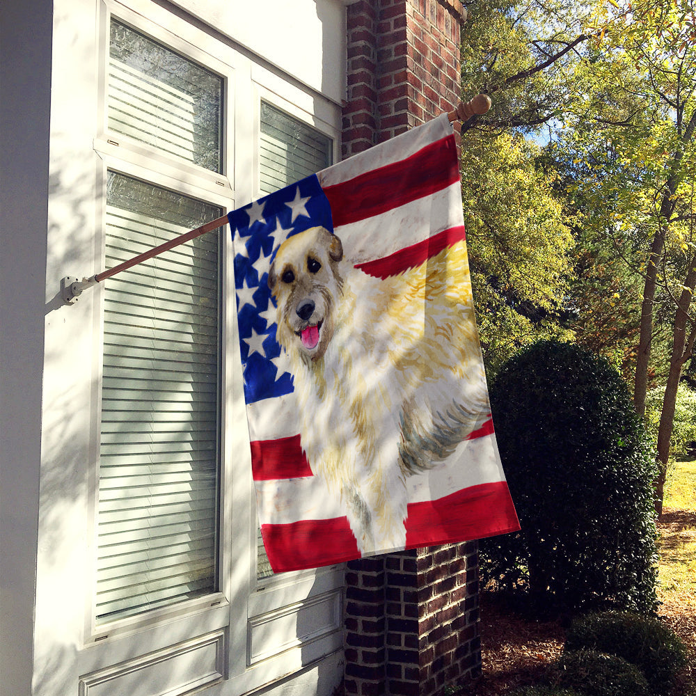 Irish Wolfhound Patriotic House Flag 28x40 Porch Sleeve Pole Decorative Outside Yard Banner Artwork Wall Hanging, Polyester