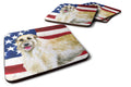 Irish Wolfhound Patriotic Foam Coasters Set of 4 Cup Coasters for Indoor Outdoor, Tabletop Protection, Anti Slip, Mouse pad Material