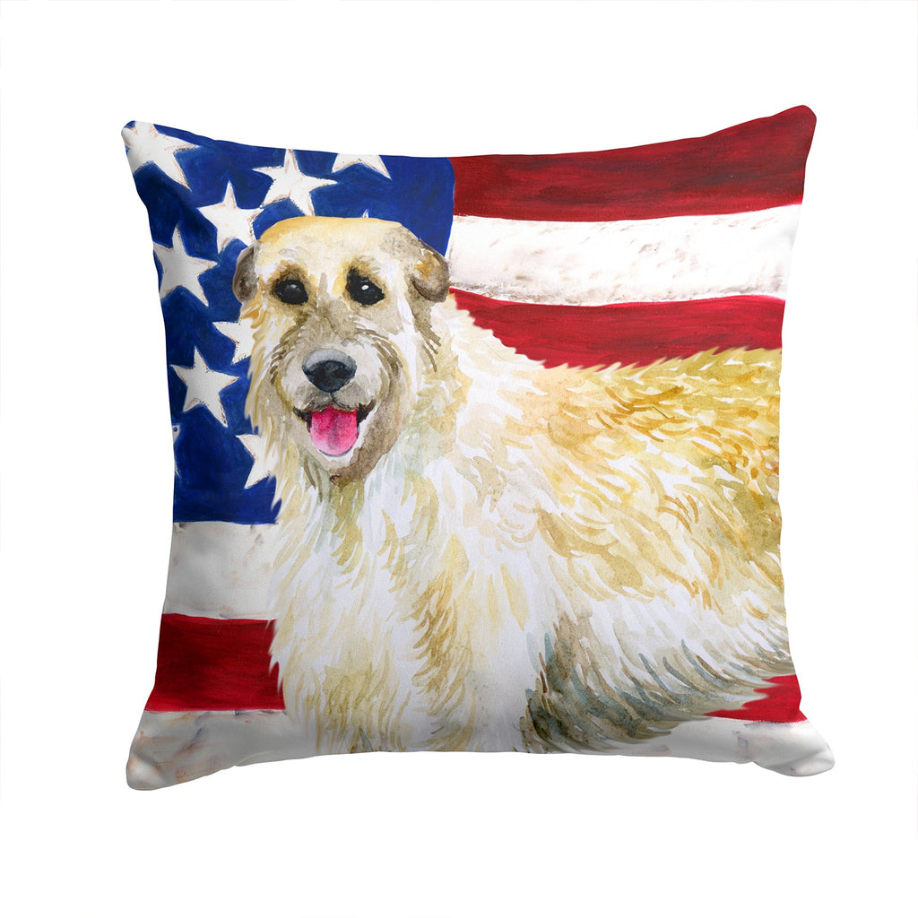 Irish Wolfhound Patriotic Decorative Throw Pillow 14x14 Indoor Outdoor Accent Cushion, Fabric Cover with Insert for Sofa, Bed, Porch & Living Room
