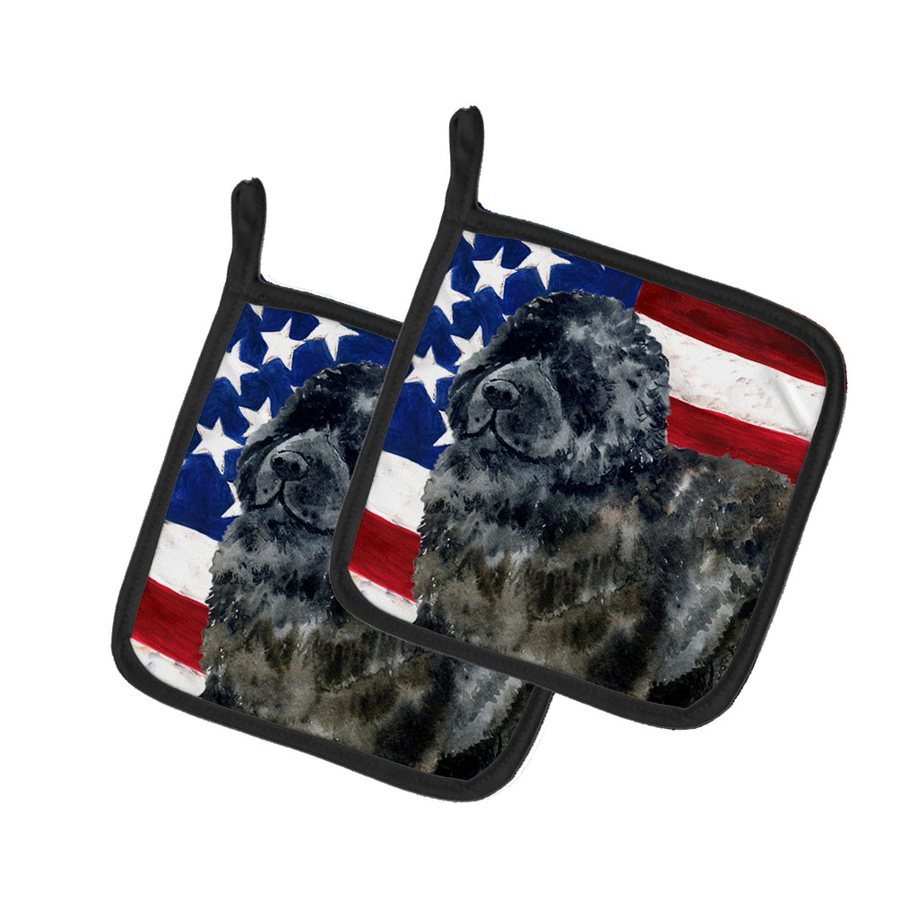 Newfoundland Patriotic Pot Holder Set of 2 Heat Resistant Quilted Hot Pads 7.5 x 7.5 Inch, Insulated Kitchen Trivets for Cooking & Baking