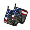 Newfoundland Patriotic Pot Holder Set of 2 Heat Resistant Quilted Hot Pads 7.5 x 7.5 Inch, Insulated Kitchen Trivets for Cooking & Baking