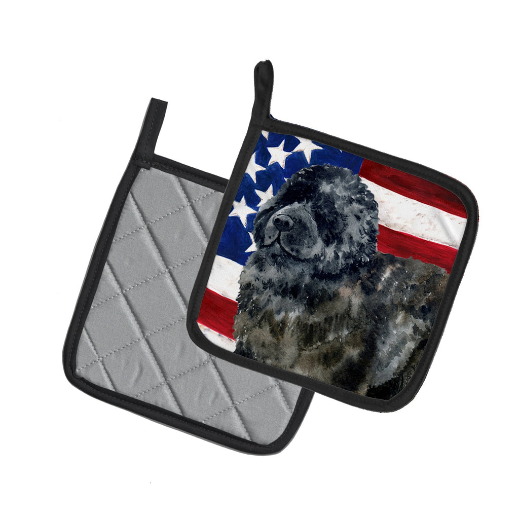 Newfoundland Patriotic Pot Holder Set of 2 Heat Resistant Quilted Hot Pads 7.5 x 7.5 Inch, Insulated Kitchen Trivets for Cooking & Baking