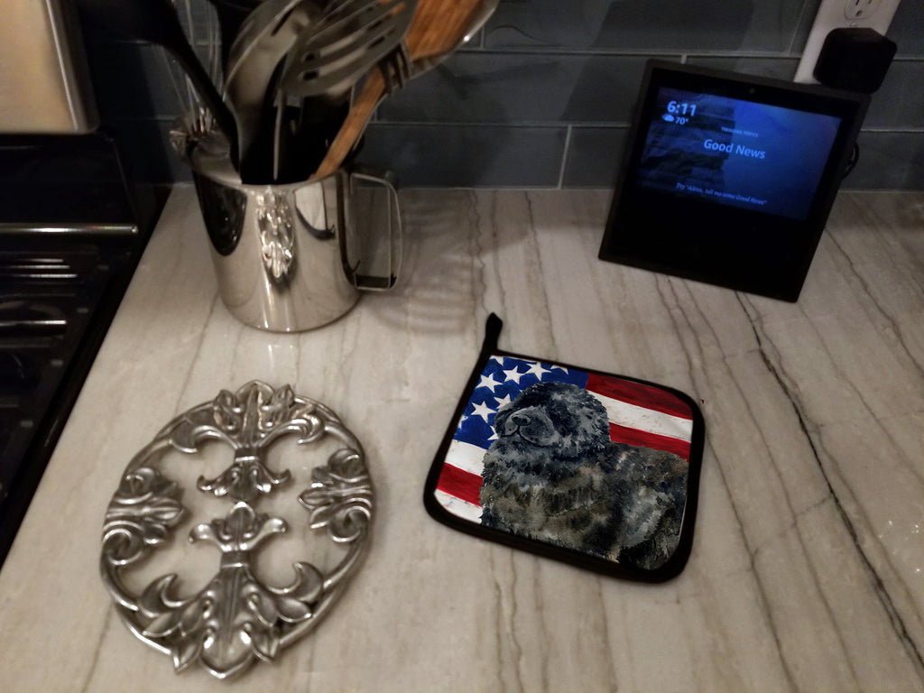 Newfoundland Patriotic Pot Holder Set of 2 Heat Resistant Quilted Hot Pads 7.5 x 7.5 Inch, Insulated Kitchen Trivets for Cooking & Baking