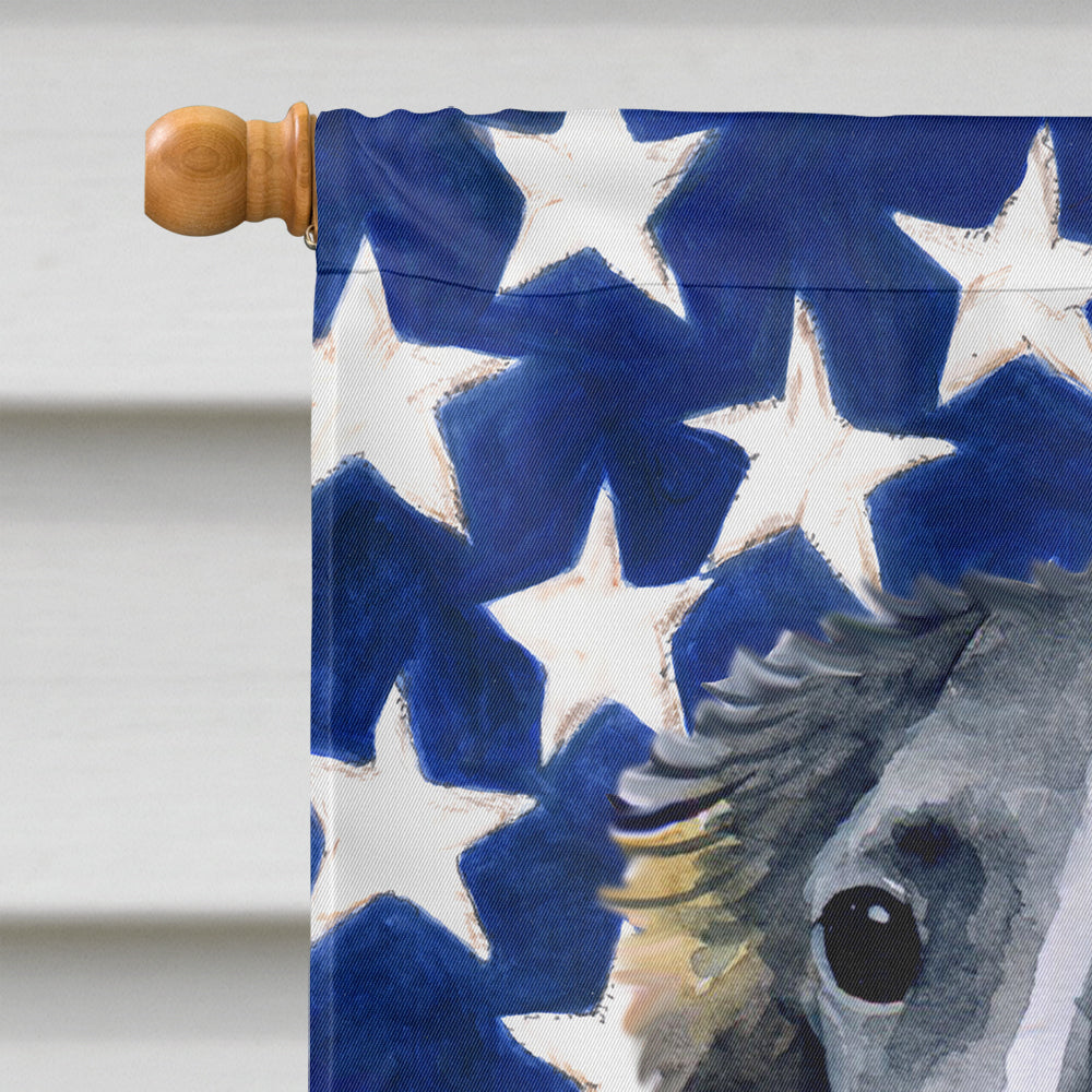 Borzoi Patriotic House Flag 28x40 Porch Sleeve Pole Decorative Outside Yard Banner Artwork Wall Hanging, Polyester